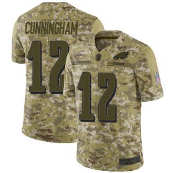 Limited Men's Randall Cunningham Camo Jersey - #12 Football Philadelphia Eagles 2018 Salute to Service