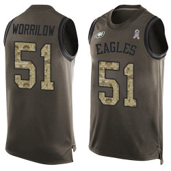 Limited Men's Paul Worrilow Green Jersey - #52 Football Philadelphia Eagles Salute to Service Tank Top
