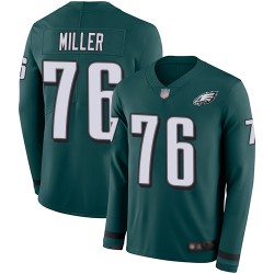 Limited Men's Shareef Miller Green Jersey - #76 Football Philadelphia Eagles Therma Long Sleeve