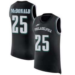 Limited Men's Tommy McDonald Black Jersey - #25 Football Philadelphia Eagles Rush Player Name & Number Tank Top