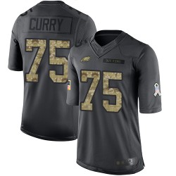 Limited Men's Vinny Curry Black Jersey - #75 Football Philadelphia Eagles 2016 Salute to Service