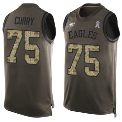 Limited Men's Vinny Curry Green Jersey - #75 Football Philadelphia Eagles Salute to Service Tank Top
