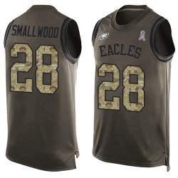 Limited Men's Wendell Smallwood Green Jersey - #28 Football Philadelphia Eagles Salute to Service Tank Top