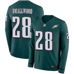 Limited Men's Wendell Smallwood Green Jersey - #28 Football Philadelphia Eagles Therma Long Sleeve