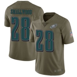 Limited Men's Wendell Smallwood Olive Jersey - #28 Football Philadelphia Eagles 2017 Salute to Service