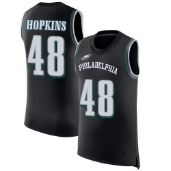 Limited Men's Wes Hopkins Black Jersey - #48 Football Philadelphia Eagles Rush Player Name & Number Tank Top