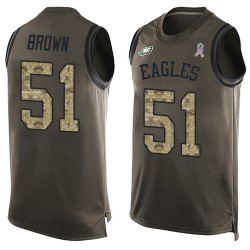 Limited Men's Zach Brown Green Jersey - #51 Football Philadelphia Eagles Salute to Service Tank Top