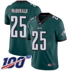 Limited Men's Tommy McDonald Midnight Green Home Jersey - #25 Football Philadelphia Eagles 100th Season Vapor Untouchable