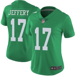 Limited Women's Alshon Jeffery Green Jersey - #17 Football Philadelphia Eagles Rush Vapor Untouchable