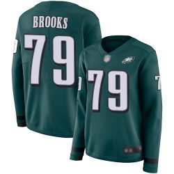 Limited Women's Brandon Brooks Green Jersey - #79 Football Philadelphia Eagles Therma Long Sleeve