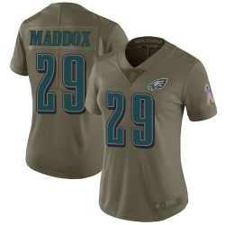 Limited Women's Avonte Maddox Olive Jersey - #29 Football Philadelphia Eagles 2017 Salute to Service