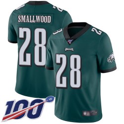 Limited Men's Wendell Smallwood Midnight Green Home Jersey - #28 Football Philadelphia Eagles 100th Season Vapor Untouchable