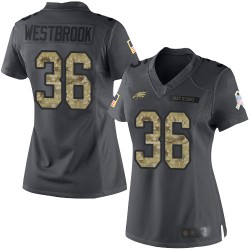 Limited Women's Brian Westbrook Black Jersey - #36 Football Philadelphia Eagles 2016 Salute to Service