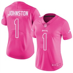 Limited Women's Cameron Johnston Pink Jersey - #1 Football Philadelphia Eagles Rush Fashion