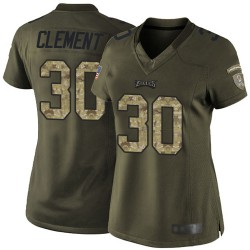 Limited Women's Corey Clement Green Jersey - #30 Football Philadelphia Eagles Salute to Service