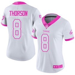 Limited Women's Clayton Thorson White/Pink Jersey - #8 Football Philadelphia Eagles Rush Fashion