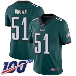 Limited Men's Zach Brown Midnight Green Home Jersey - #51 Football Philadelphia Eagles 100th Season Vapor Untouchable