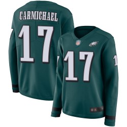 Limited Women's Harold Carmichael Green Jersey - #17 Football Philadelphia Eagles Therma Long Sleeve