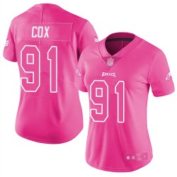 Limited Women's Fletcher Cox Pink Jersey - #91 Football Philadelphia Eagles Rush Fashion