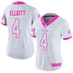 Limited Women's Jake Elliott White/Pink Jersey - #4 Football Philadelphia Eagles Rush Fashion