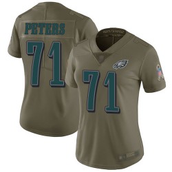 Limited Women's Jason Peters Olive Jersey - #71 Football Philadelphia Eagles 2017 Salute to Service