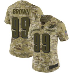 Limited Women's Jerome Brown Camo Jersey - #99 Football Philadelphia Eagles 2018 Salute to Service