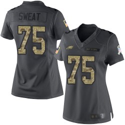 Limited Women's Josh Sweat Black Jersey - #75 Football Philadelphia Eagles 2016 Salute to Service