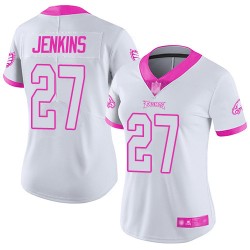 Limited Women's Malcolm Jenkins White/Pink Jersey - #27 Football Philadelphia Eagles Rush Fashion