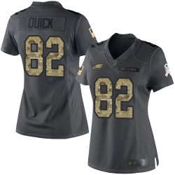 Limited Women's Mike Quick Black Jersey - #82 Football Philadelphia Eagles 2016 Salute to Service