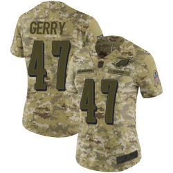Limited Women's Nate Gerry Camo Jersey - #47 Football Philadelphia Eagles 2018 Salute to Service