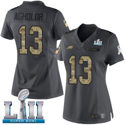 Limited Women's Nelson Agholor Black Jersey - #13 Football Philadelphia Eagles Super Bowl LII 2016 Salute to Service