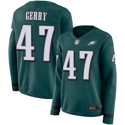 Limited Women's Nate Gerry Green Jersey - #47 Football Philadelphia Eagles Therma Long Sleeve