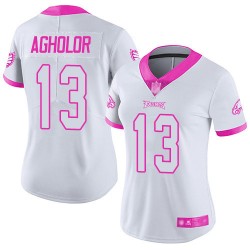 Limited Women's Nelson Agholor White/Pink Jersey - #13 Football Philadelphia Eagles Rush Fashion