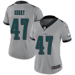 Limited Women's Nate Gerry Silver Jersey - #47 Football Philadelphia Eagles Inverted Legend