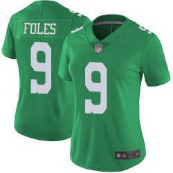Limited Women's Nick Foles Green Jersey - #9 Football Philadelphia Eagles Rush Vapor Untouchable