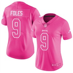 Limited Women's Nick Foles Pink Jersey - #9 Football Philadelphia Eagles Rush Fashion