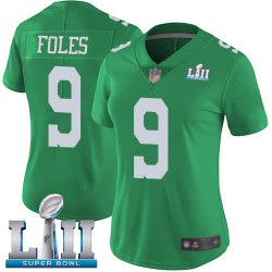 Limited Women's Nick Foles Green Jersey - #9 Football Philadelphia Eagles Super Bowl LII Rush Vapor Untouchable