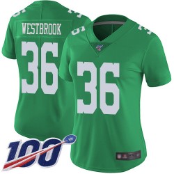 Limited Women's Brian Westbrook Green Jersey - #36 Football Philadelphia Eagles 100th Season Rush Vapor Untouchable