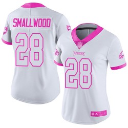 Limited Women's Wendell Smallwood White/Pink Jersey - #28 Football Philadelphia Eagles Rush Fashion
