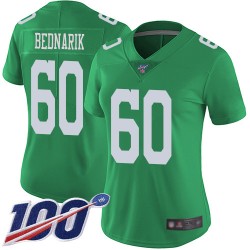 Limited Women's Chuck Bednarik Green Jersey - #60 Football Philadelphia Eagles 100th Season Rush Vapor Untouchable