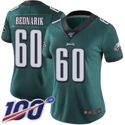 Limited Women's Chuck Bednarik Midnight Green Home Jersey - #60 Football Philadelphia Eagles 100th Season Vapor Untouchable