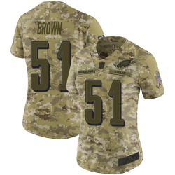 Limited Women's Zach Brown Camo Jersey - #51 Football Philadelphia Eagles 2018 Salute to Service