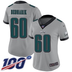 Limited Women's Chuck Bednarik Silver Jersey - #60 Football Philadelphia Eagles 100th Season Inverted Legend