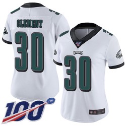 Limited Women's Corey Clement White Road Jersey - #30 Football Philadelphia Eagles 100th Season Vapor Untouchable