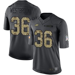 Limited Youth Brian Westbrook Black Jersey - #36 Football Philadelphia Eagles 2016 Salute to Service
