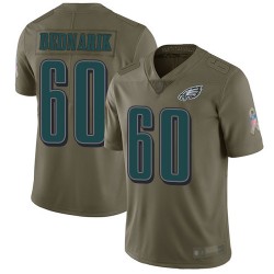 Limited Youth Chuck Bednarik Olive Jersey - #60 Football Philadelphia Eagles 2017 Salute to Service