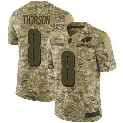 Limited Youth Clayton Thorson Camo Jersey - #8 Football Philadelphia Eagles 2018 Salute to Service