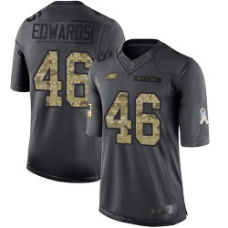 Limited Youth Herman Edwards Black Jersey - #46 Football Philadelphia Eagles 2016 Salute to Service