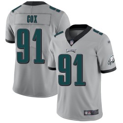 Limited Youth Fletcher Cox Silver Jersey - #91 Football Philadelphia Eagles Inverted Legend