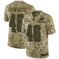 Limited Youth Herman Edwards Camo Jersey - #46 Football Philadelphia Eagles 2018 Salute to Service